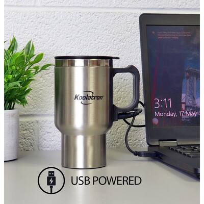 12V USB Insulated Travel Mug with Heater, 500 mL (17 oz) - N/A