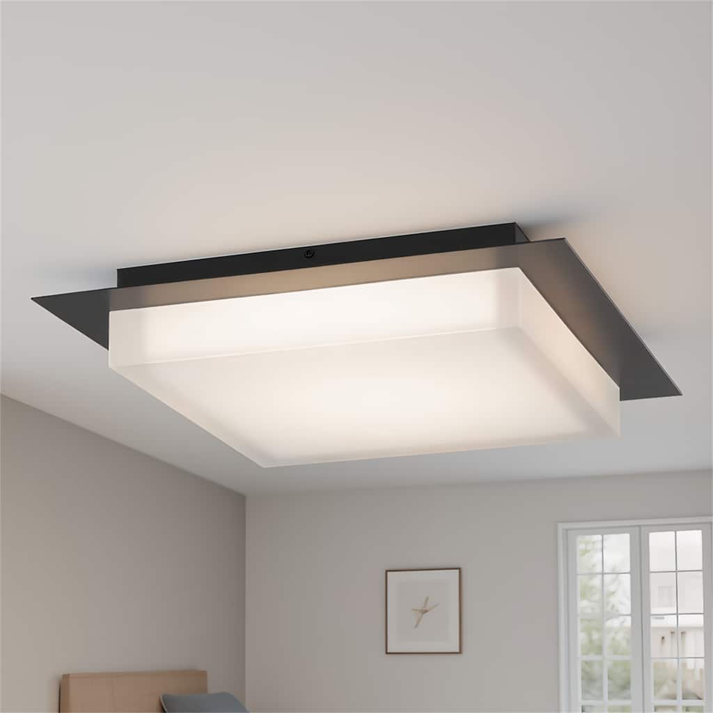 14 inch Black Integrated LED Flush Mount