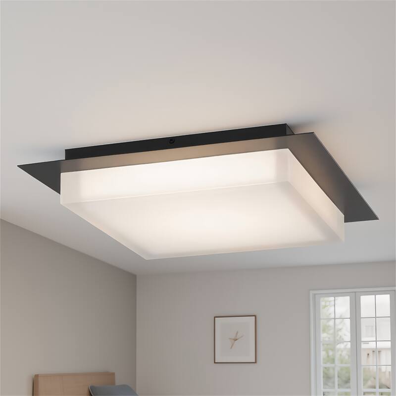 14 inch Black Integrated LED Flush Mount