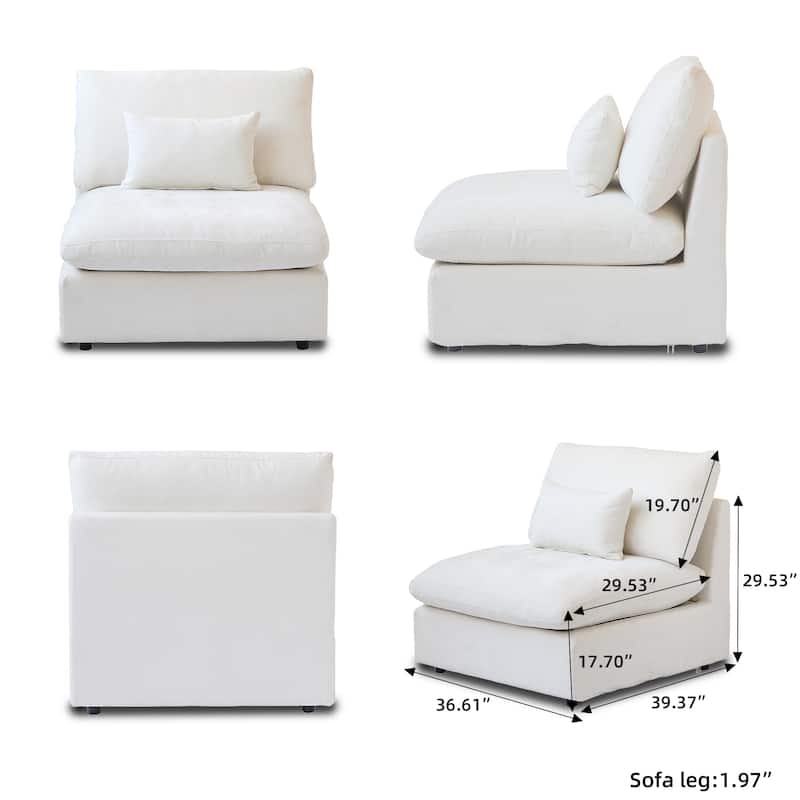 Large Linen Corner Sectional Sofa Couch for Living Room Set