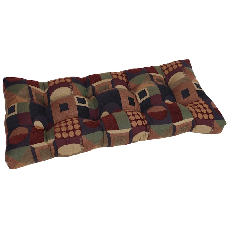 42-inch by 19-inch Tufted Jacquard Chenille Loveseat Cushion - 42 x 19 - Kaleidoscope