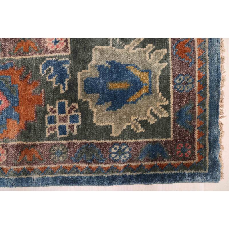 ECARPETGALLERY Hand-knotted Modern Oushak Dark Blue Wool Rug - 9'11 x 14'0