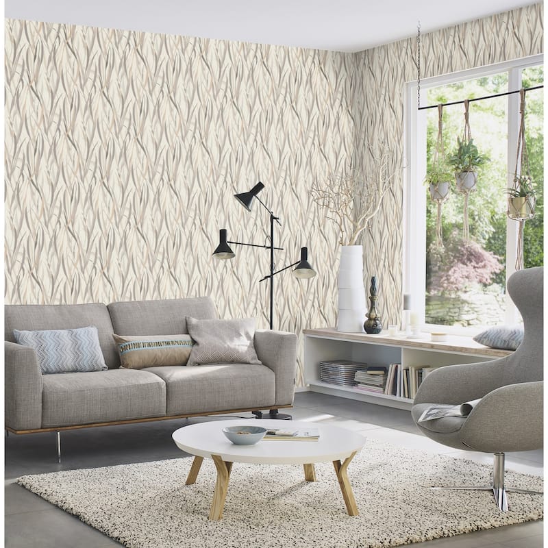 Rasch Sway Neutral Botanical Wallpaper