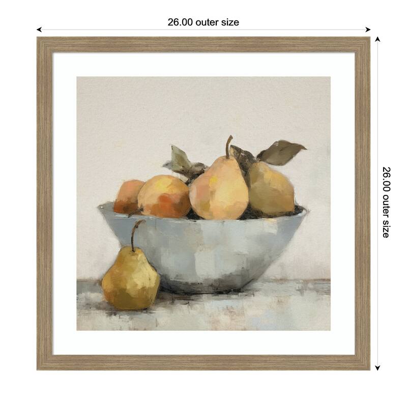Kate and Laurel Framed Art Still Life Fruit In A Bowl Vintage Style by The Creative Bunch Studio