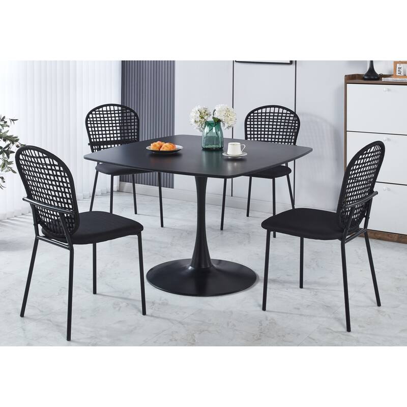 Accent Chair Dining Chair Set of 4 - Black