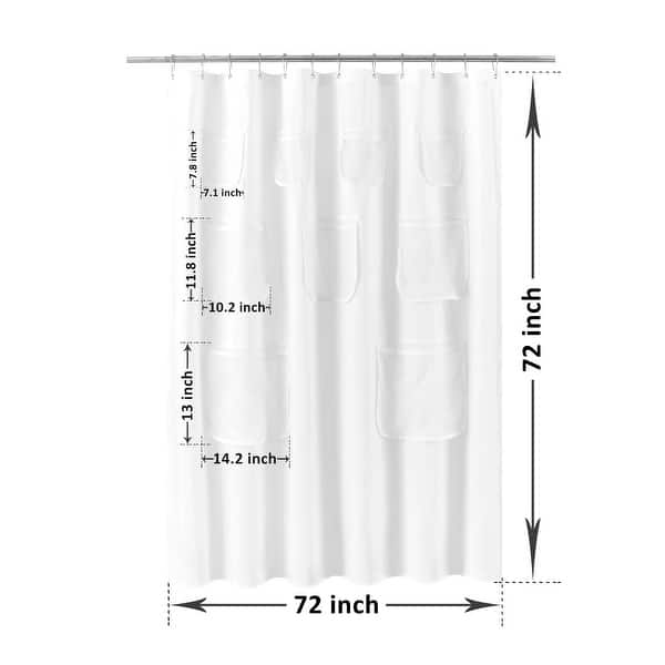 dimension image slide 2 of 4, Mesh Pocket Water Repellent Shower Curtain