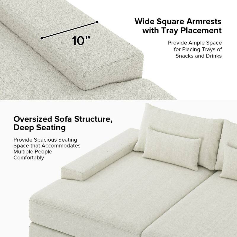 Conradus Modren Oversize 57" Deep Square Arm Sofa by HULALA HOME