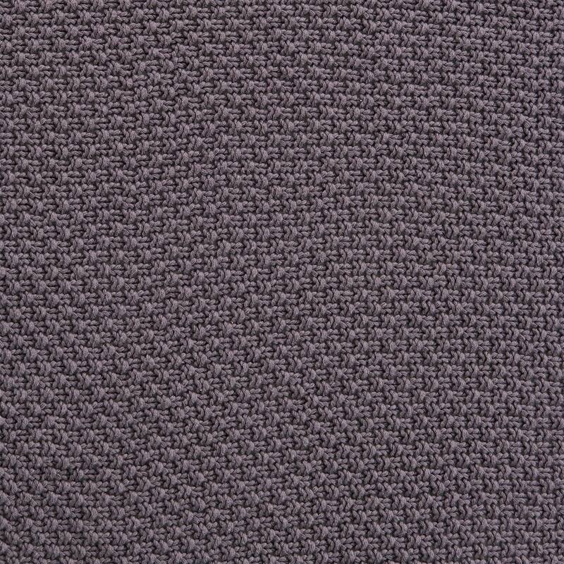 HiEnd Accents 100% Cotton Knit with Ribbed Trim Throw Blanket, 1PC