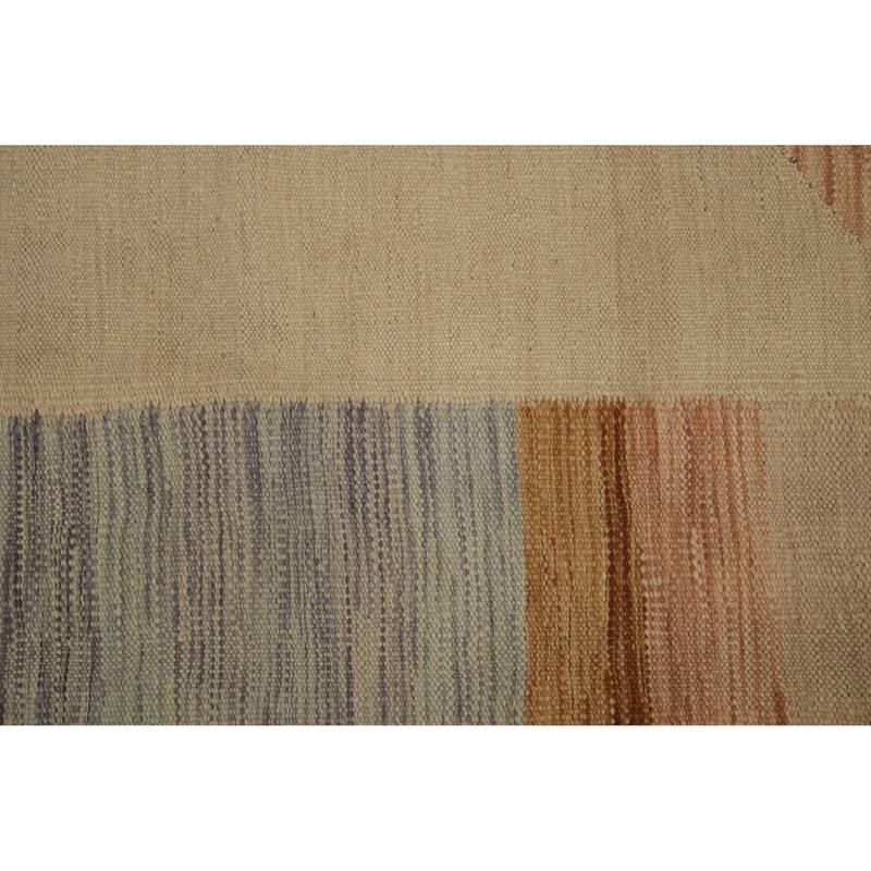 Hand Woven Oriental 100% Wool Carpet Southwestern Modern Multi-Colored Kilim Area Rug - 10' 0'' X 6' 4''