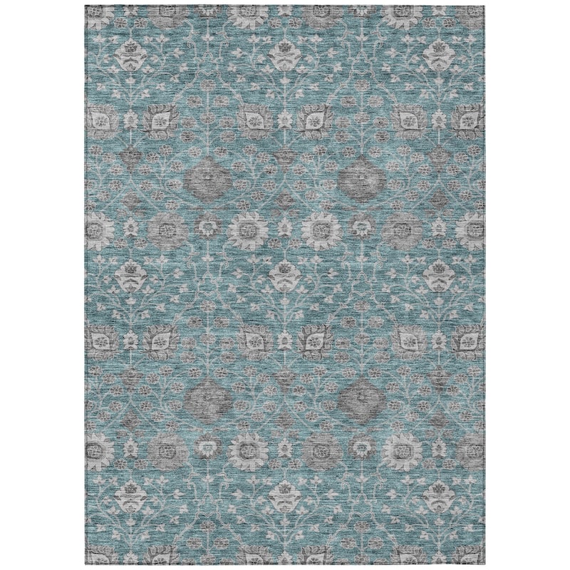 Machine Washable Indoor/ Outdoor Traditional Casual Chantille Rug