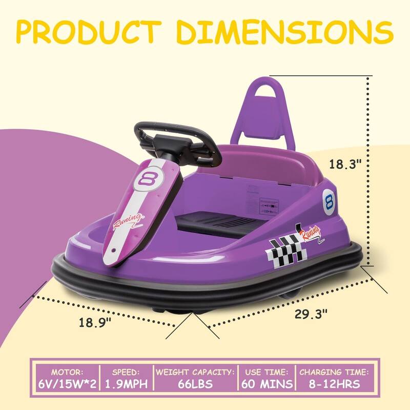 Baby Bumper Car, 6V Electric Ride On Car with 360 Spin