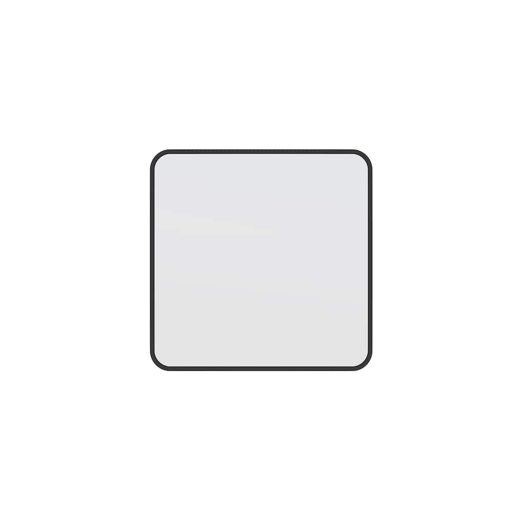 Glass Warehouse 22 in. H x 22 in. W Radius Corner Stainless Steel Framed Mirror