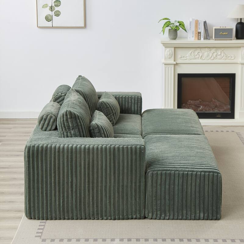 Oversized 87" Modular Sectional Lounge Chaise with 2 Ottoman