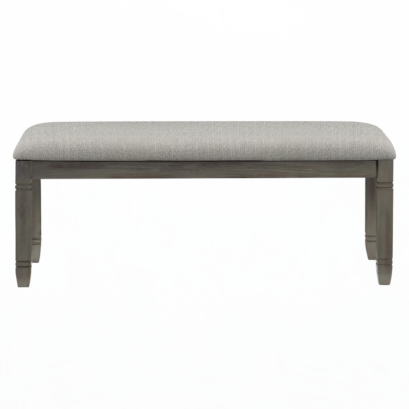 Wood Dining Bench 1pc Antique Gray Finish