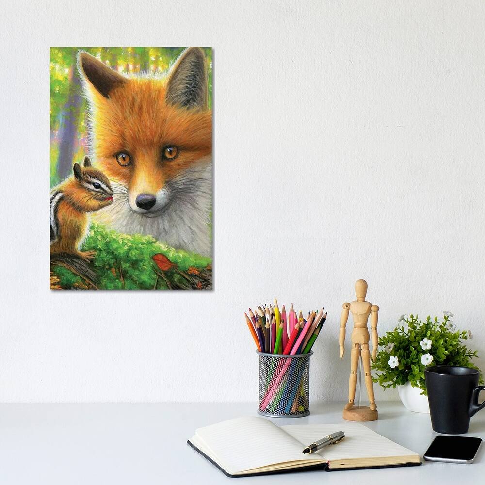 iCanvas "A New Friend For Little Fox" by Bridget Voth Canvas Print
