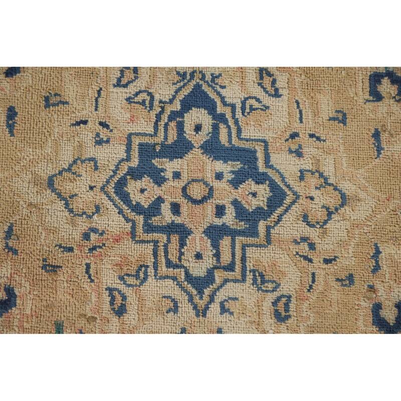Hand Knotted Oriental 100% Wool Carpet Traditional Floral Pink Kashan Area Rug - 11' 11'' X 10' 1''