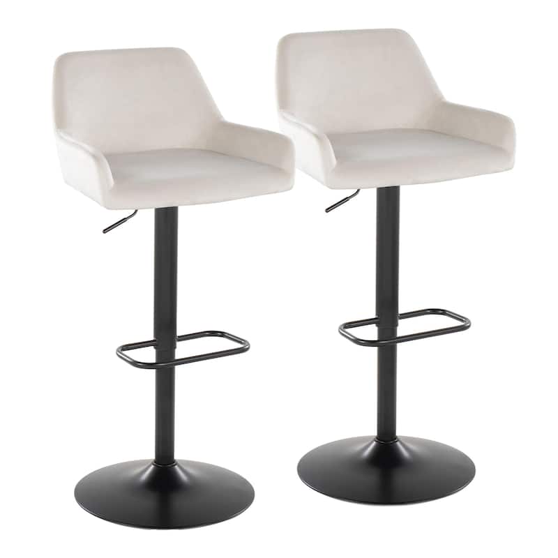 Porch & Den Galotti Adjustable Bar Stool with Rounded Rectangle Footrest (Set of 2)