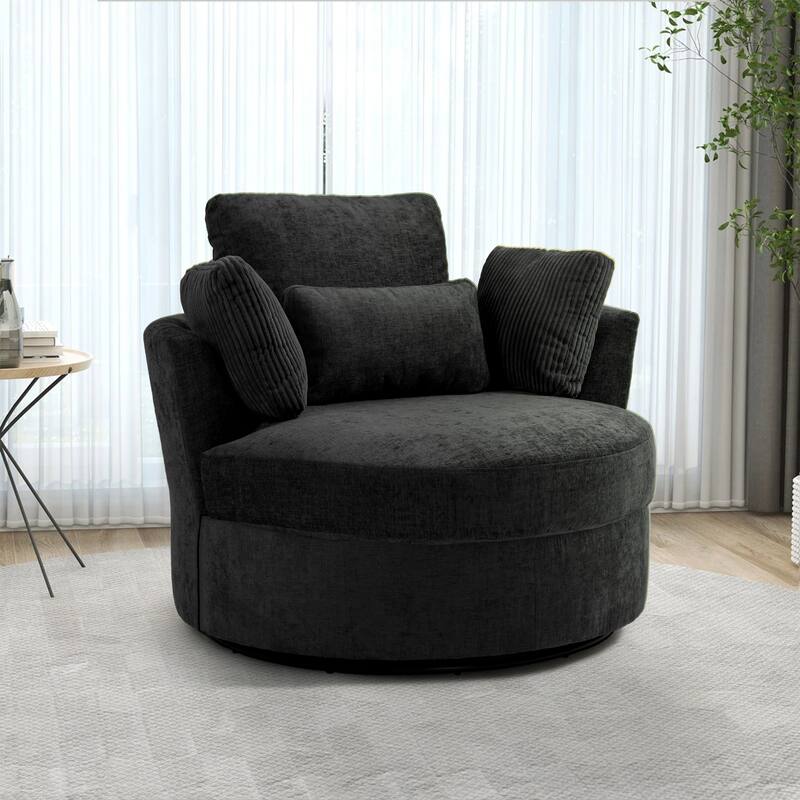 Modern Swivel Chair with Pillows for living room