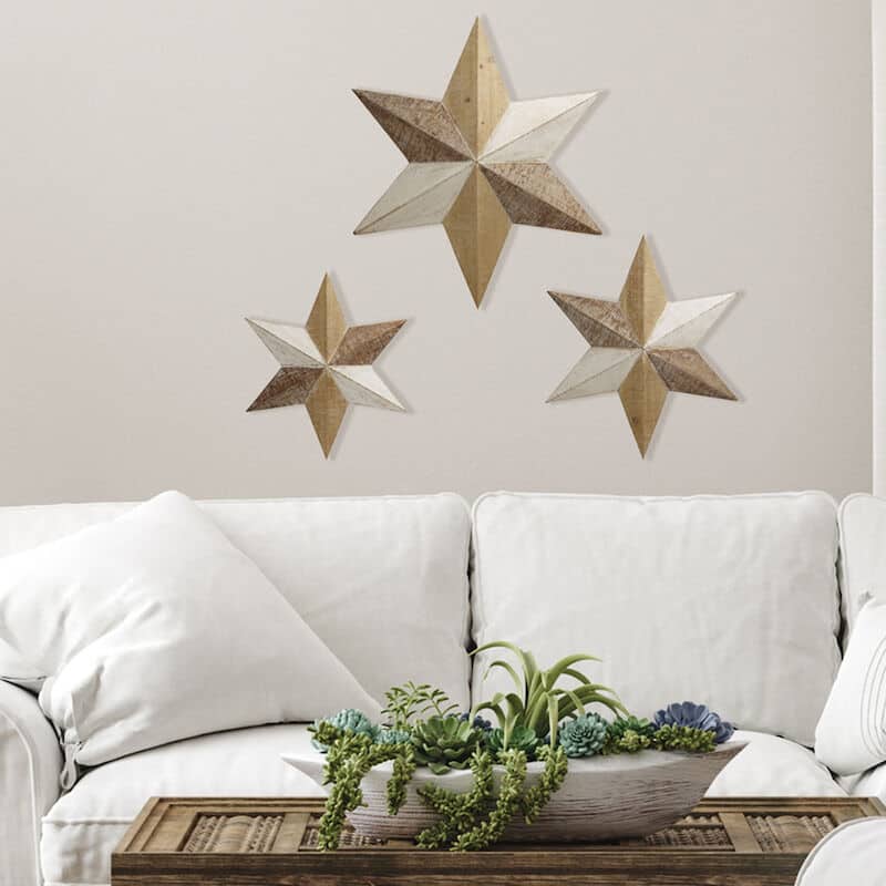 Elements 3-Piece Farmhouse Star Décor, 21X24 Inch