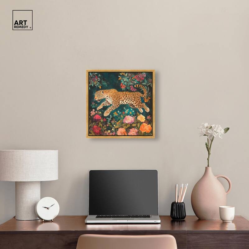 Tigers and Blooms Canvas by Art Remedy