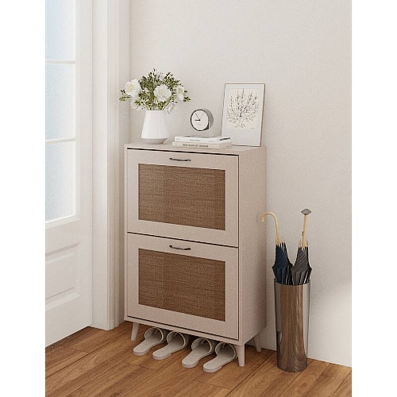 2-Tier Spacious Shoe Storage Organizer for Entryway Holds Up to 12 Pairs