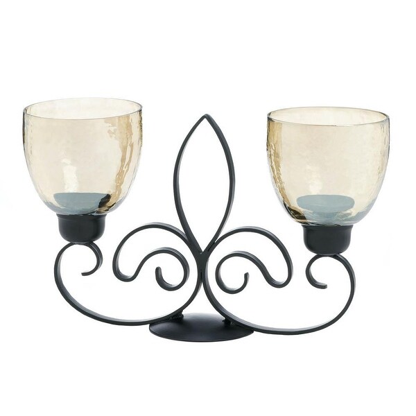 Home Fleur De Lis Dual Candle Holder
