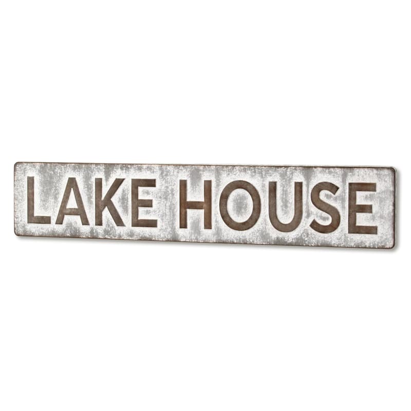 Roven Large Galvanized "Lake House" Sign