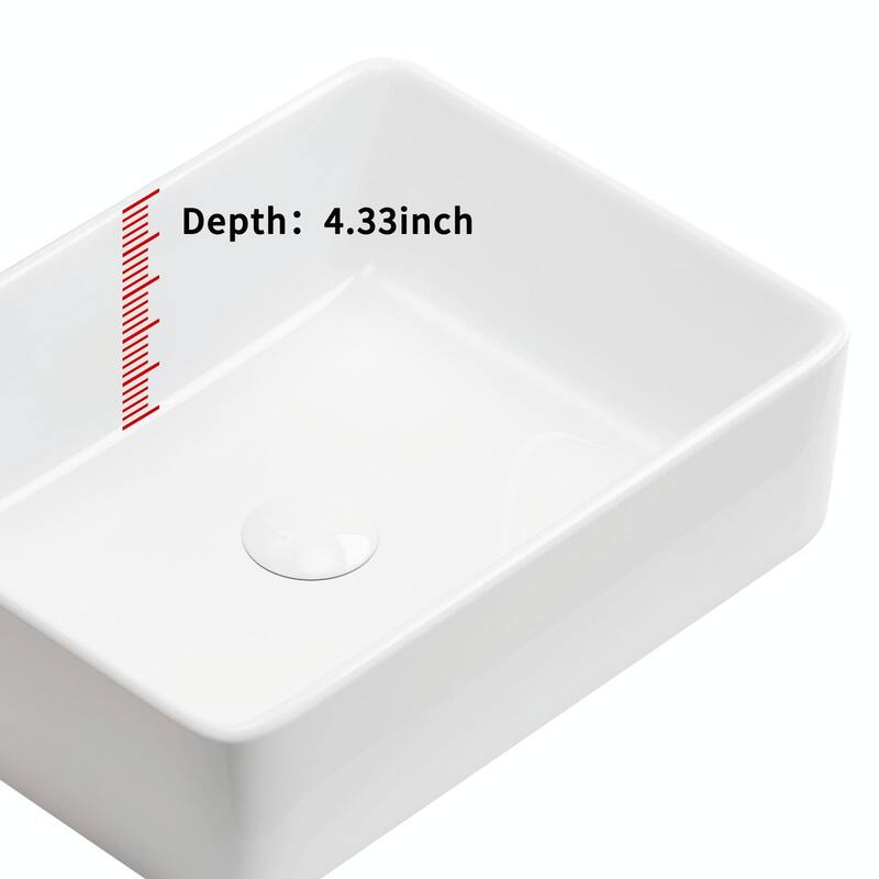 Vessel Sink Rectangle - 19 Inch Modern Above Counter Bathroom Sink