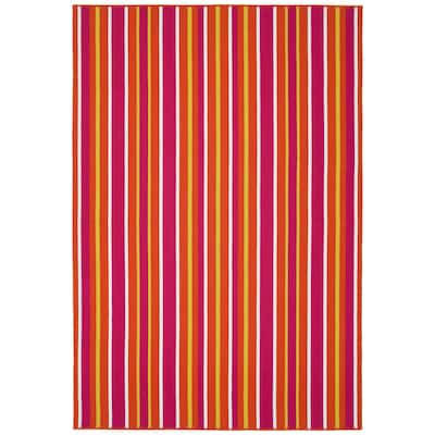 Voavah Pink Hand-Made Flatweave Indoor/Outdoor Area Rug