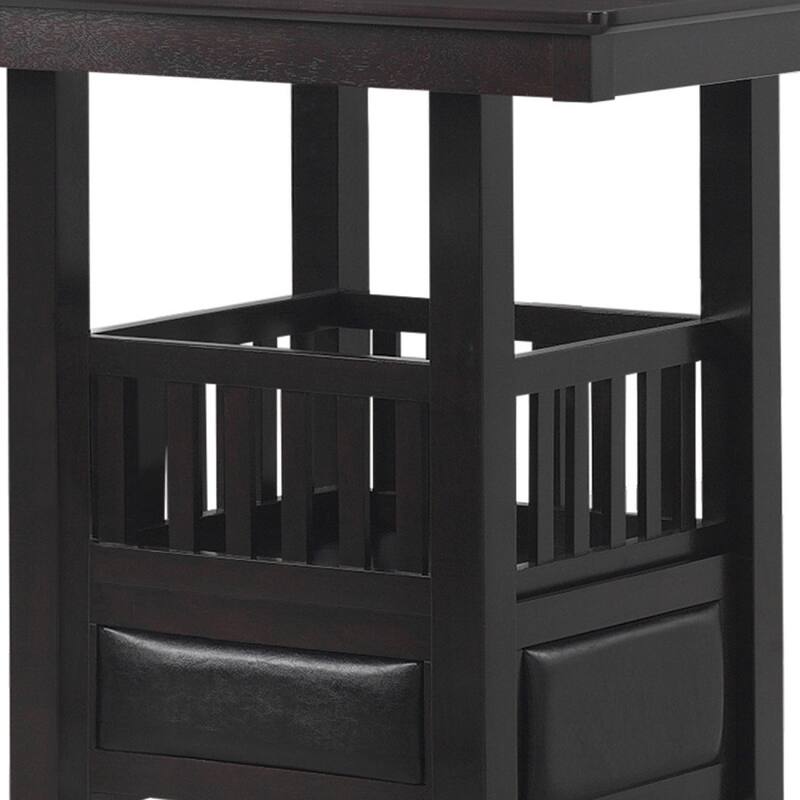 Transitional Style Counter Height Table, Espresso Brown
