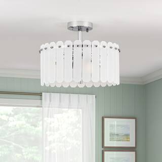 4 - Light Drum Semi Flush Mount - Chrome