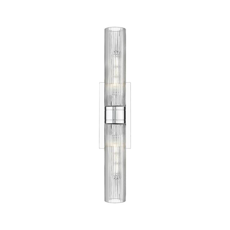 Innovations Lighting 617-2W-3-24 Ballston Urban Vanity Ballston Urban - Polished Chrome / Striped Clear