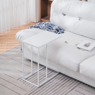 C Type Single Layer MDF Iron Rectangle Side Table