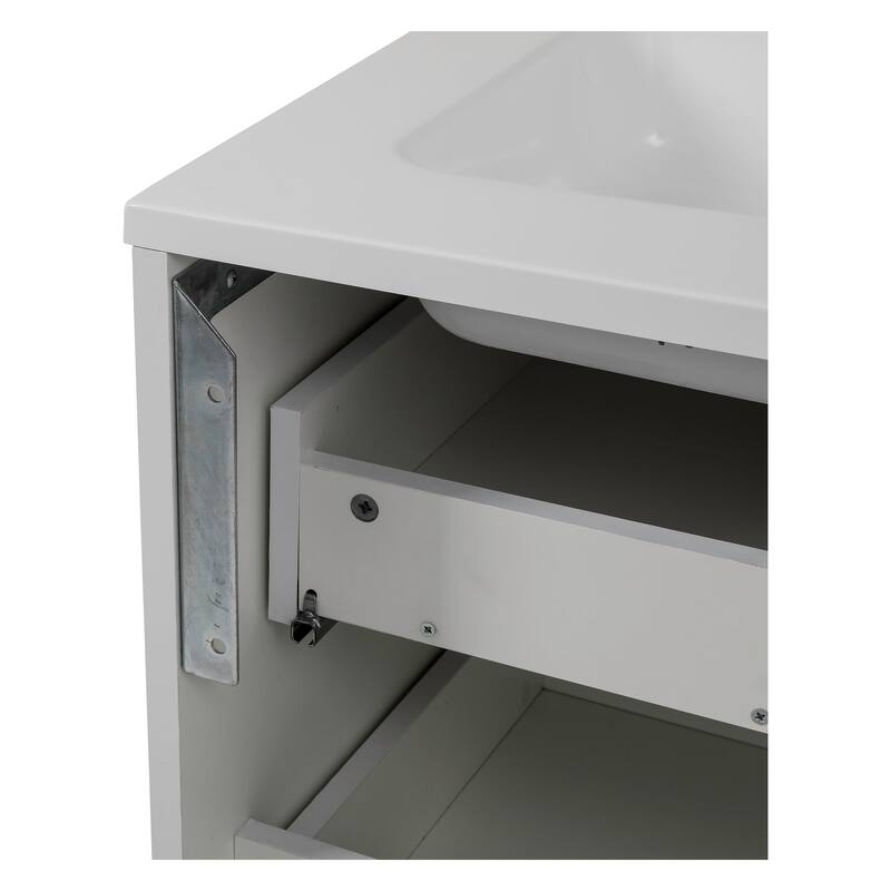 Modern Wall-Mounted Bathroom Vanity with Washbasin | Comfort Collection mirror Omega 24" included