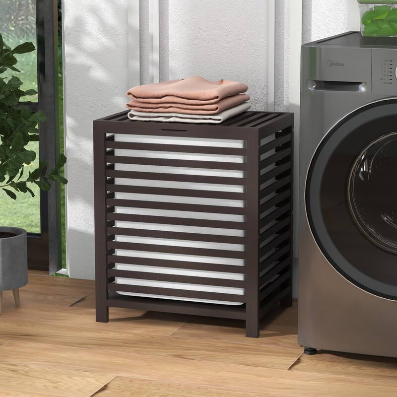 Homcom Bamboo Laundry Hamper With Lid