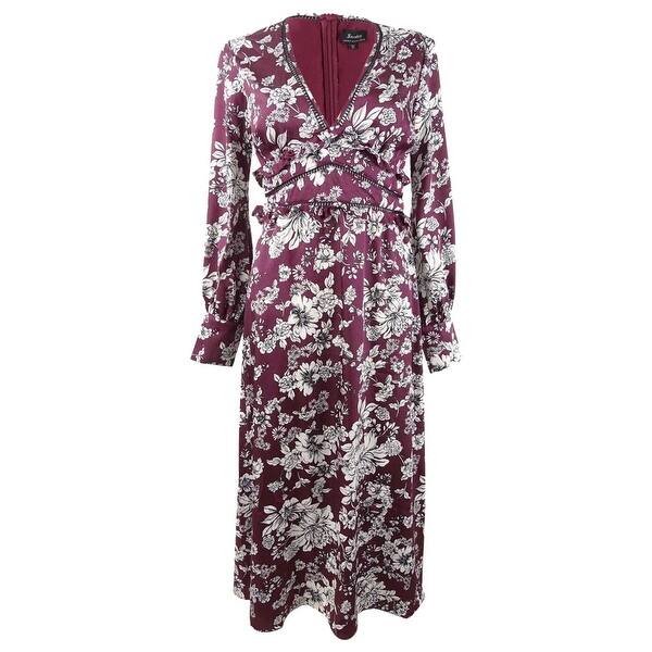 Shop Bardot Women S Floral Print Lattice Trim Midi Dress Jolie