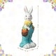 preview thumbnail 15 of 22, Glitzhome Easter Resin Bunny Boy Girl Table Statue Decoration Rabbit Figurine with Flower Party Ornaments