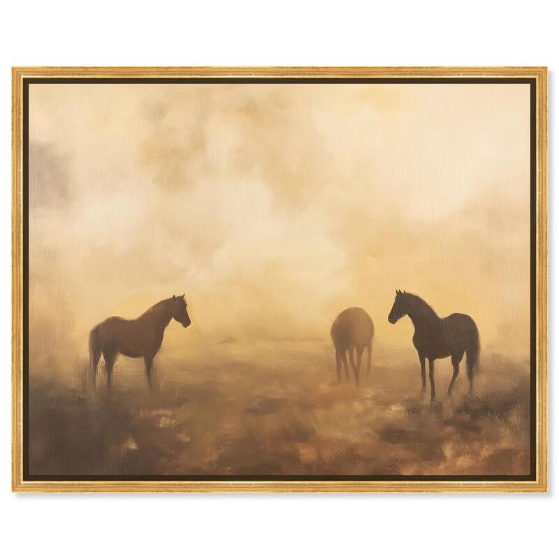 Equine Trio Canvas by Art Remedy - Gold - 24" x 20"
