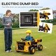 preview thumbnail 5 of 7, 12V Kids Ride-On Dump Truck with Automatic Dumping, Remote Control, Music & All-Terrain Suspension - Yellow