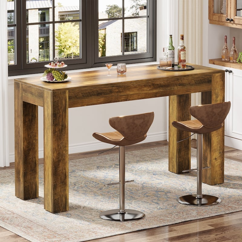 63" Rectangular Dining Table, Wooden Kitchen Table for Family Meals, Apartment & Small Spaces