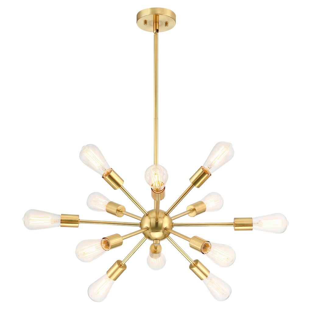12 - Light Aged Brass Sputnik Sphere Chandelier