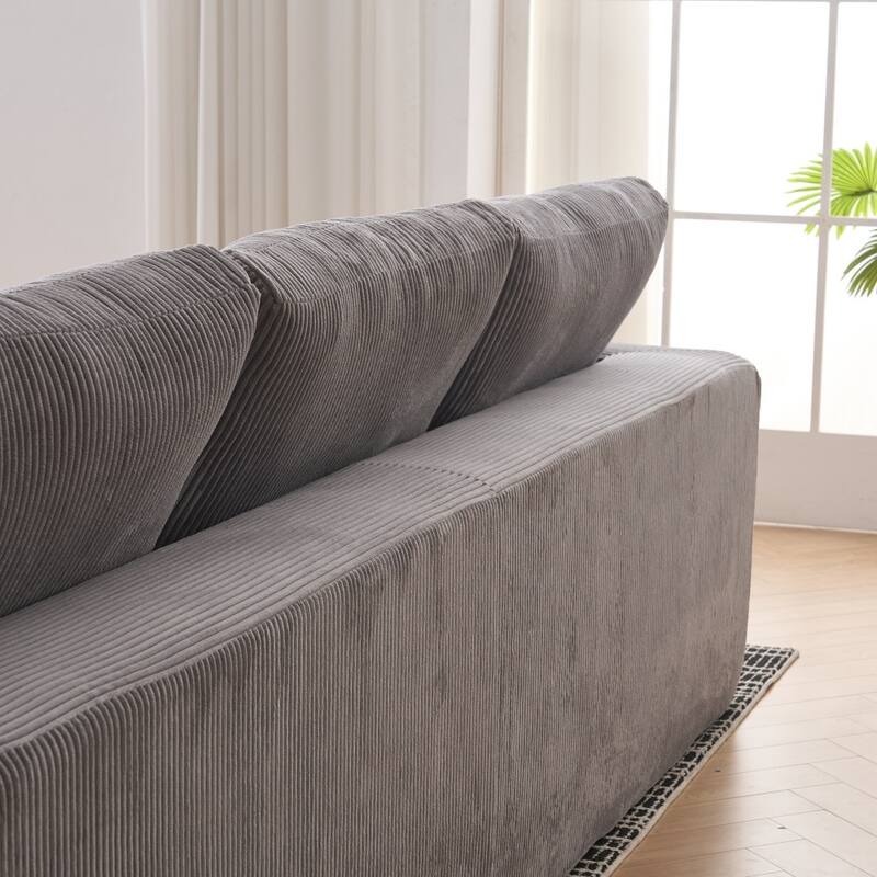 Unique 5 Seat Wood Frame Modular Sectional Sofa with 2 Pillows and 2 Ottomans