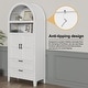 preview thumbnail 10 of 8, Arched Storage Cabinet Display Shelves 2 Drawers