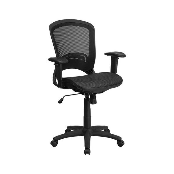 Shop Offex Mid Back Black Mesh Executive Swivel Office Chair With Height Adjustable Arms Overstock 16690431