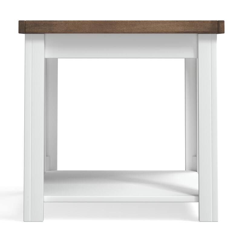 Bridgevine Home Modern Farmhouse 24 inch Side Table, No Assembly Required, Two-Tone Finish