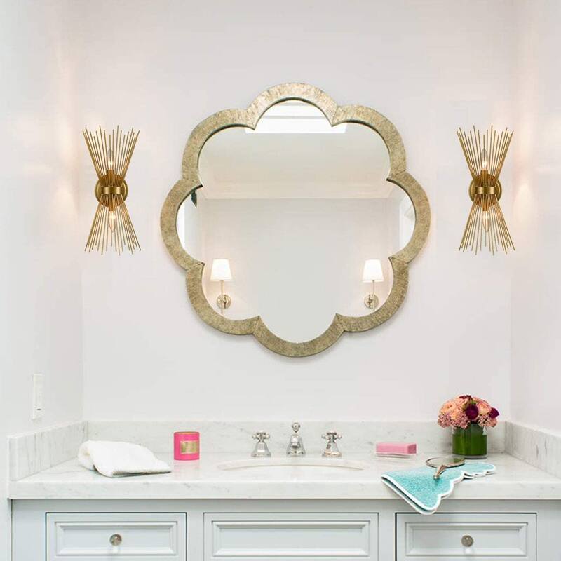 Forli 2-Light Vanity Light Mid-Century Starburst Wall Sconce Lamp