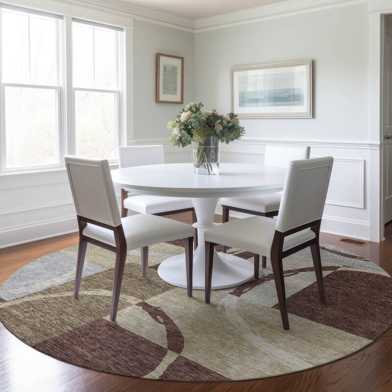 Machine Washable Indoor/ Outdoor Contemporary Chantille Rug
