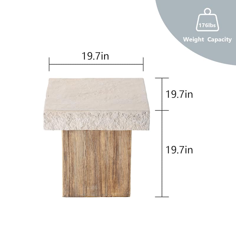 OSIEST 19.7'' Outdoor Concrete Patio Coffee Table