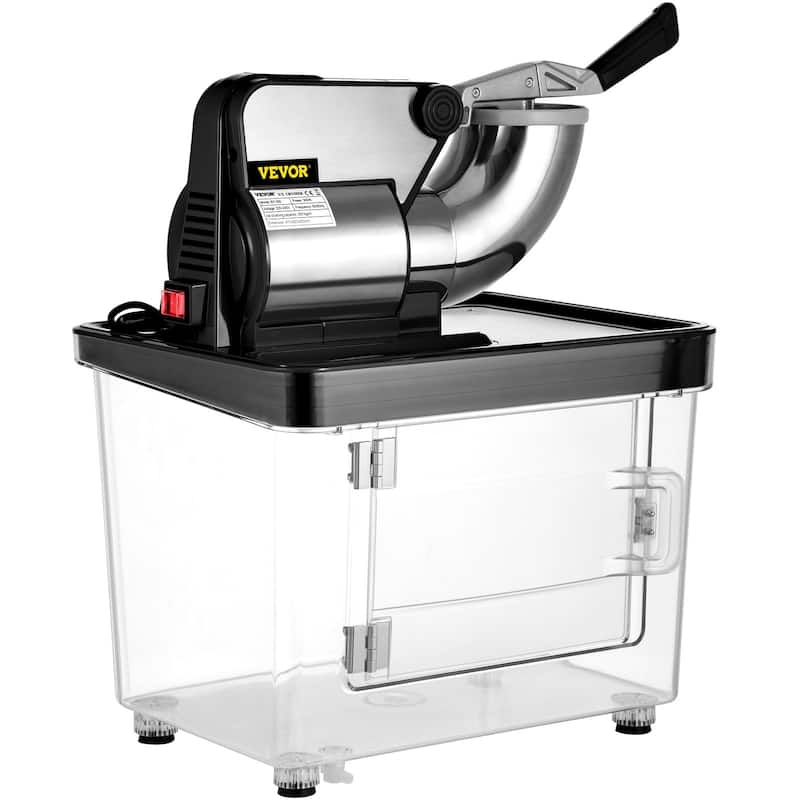110V Commercial Ice Crusher 440LBS/H, ETL Approved 300W Electric Snow Cone Machine with Dual Blades, with Safety On/Off Switch - Black