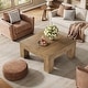 preview thumbnail 11 of 33, 39.4-Inch Square Coffee Table for Living Room, Farmhouse All Wooden Center Table